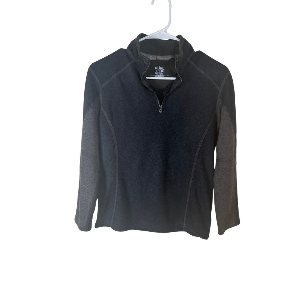 KUHL Revel 1/4 Zip Pullover Fleece Sweater Youth Medium 10/12 Blue/Gray